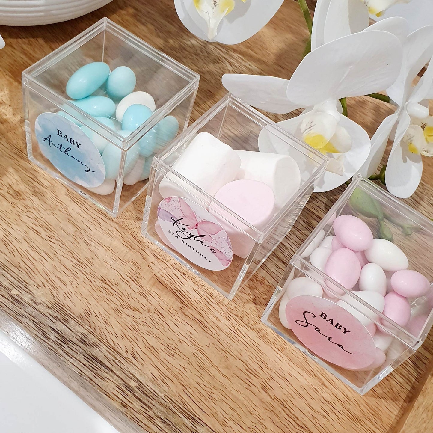 Clear Acrylic Favour boxes | 4.5x4.5cm 5.5x5.5cm