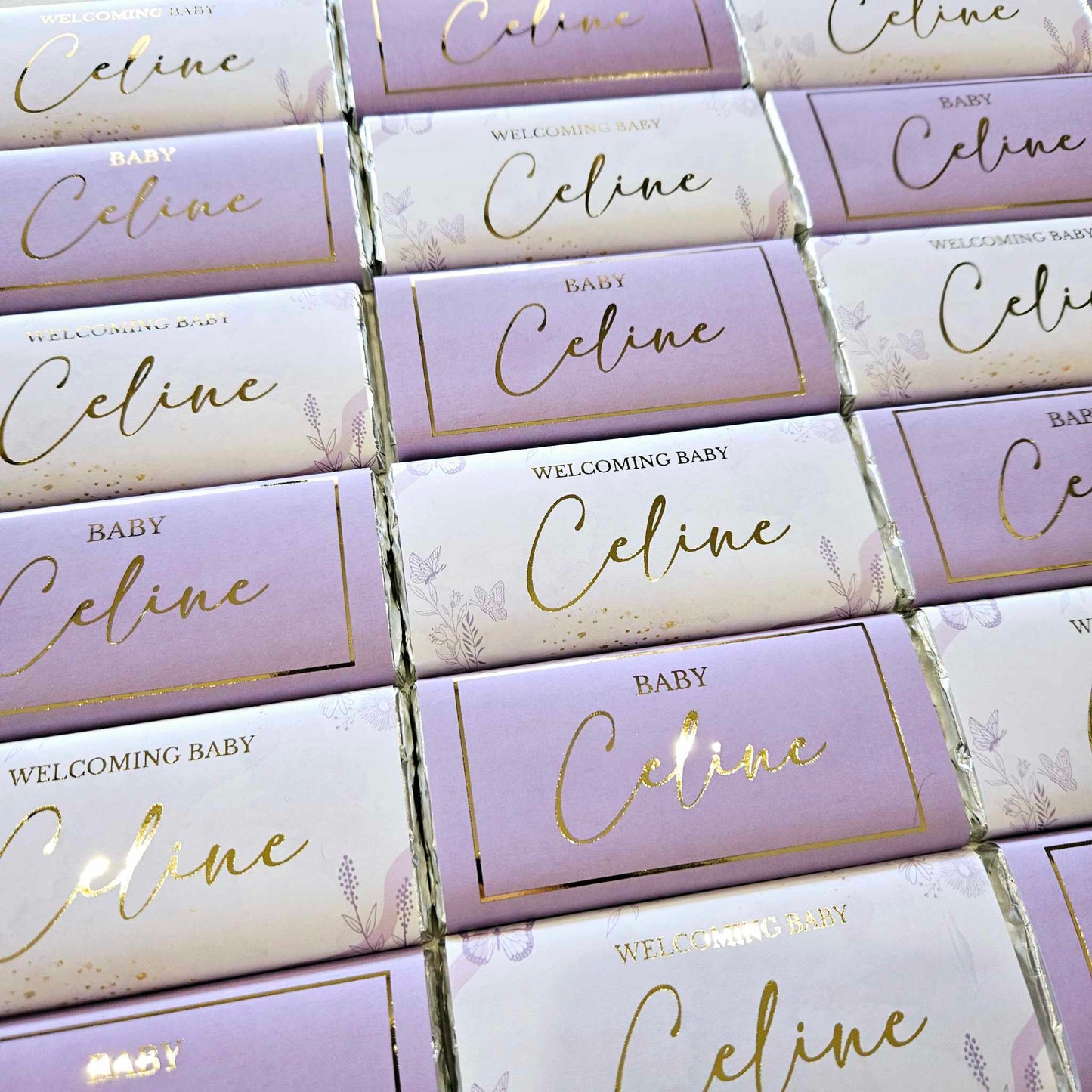 Pink/Purple butterfly chocolates | Gold foil
