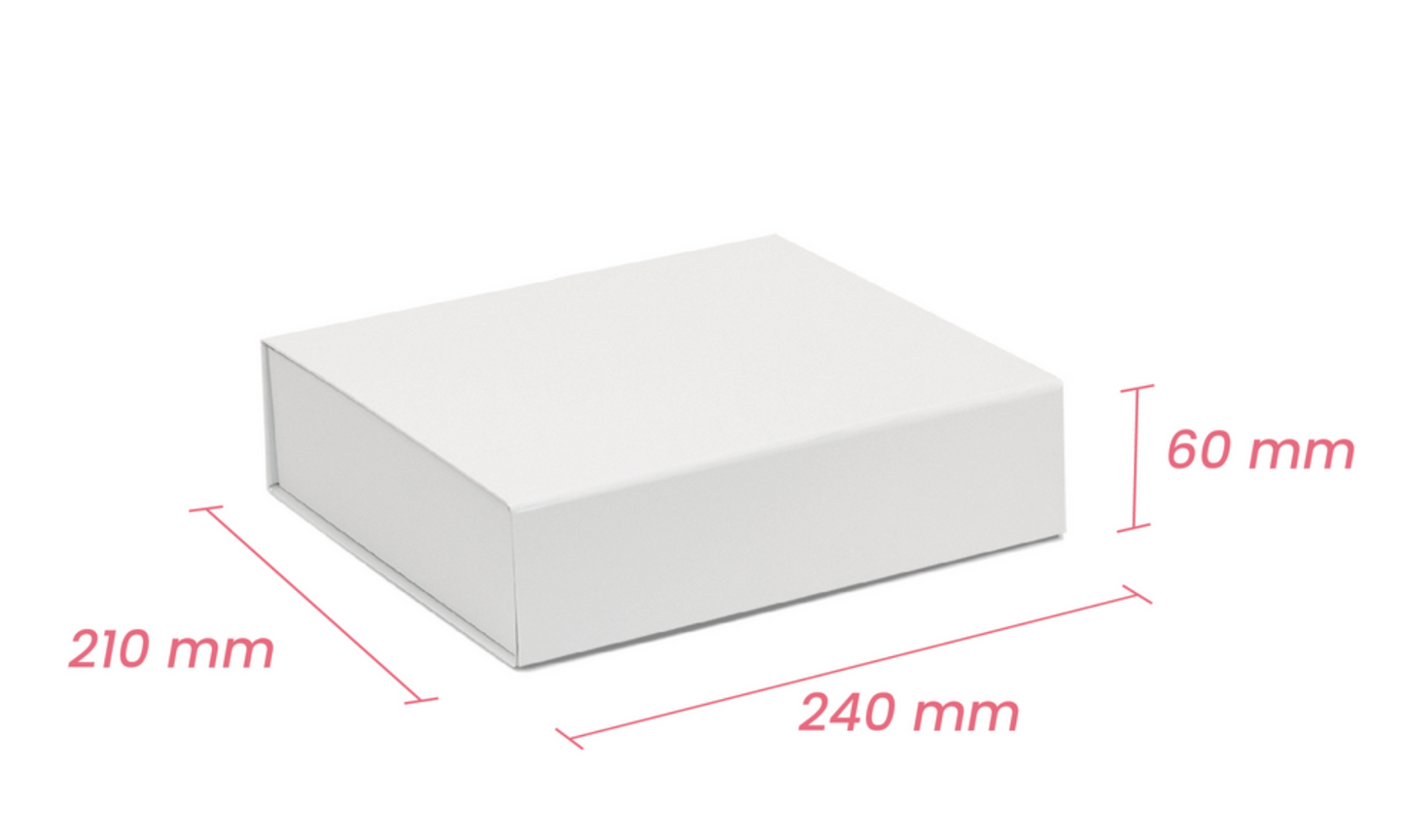 Mini Small Medium Gift Box - Matt WHITE & BLACK with Magnetic Closing Lid