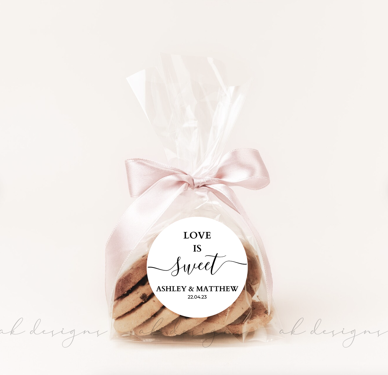 Love is Sweet stickers with real foil