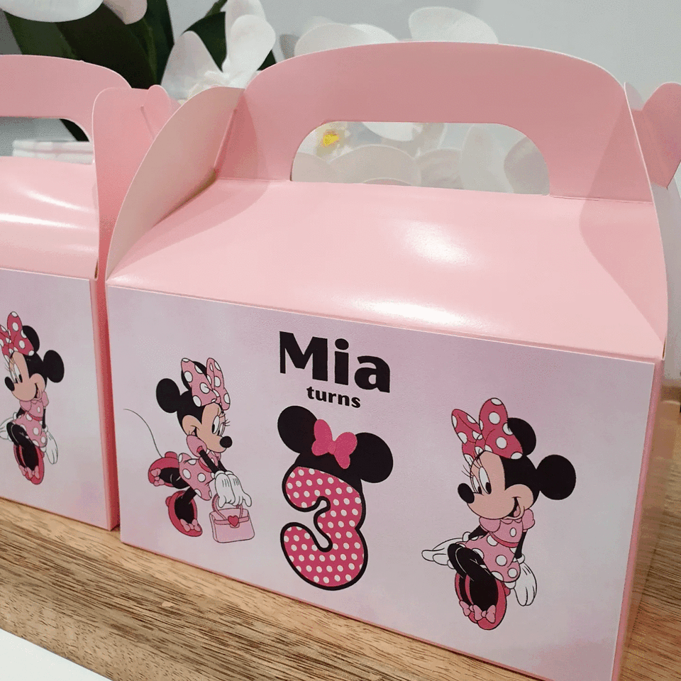 Pink Minnie Mouse Favour Boxes