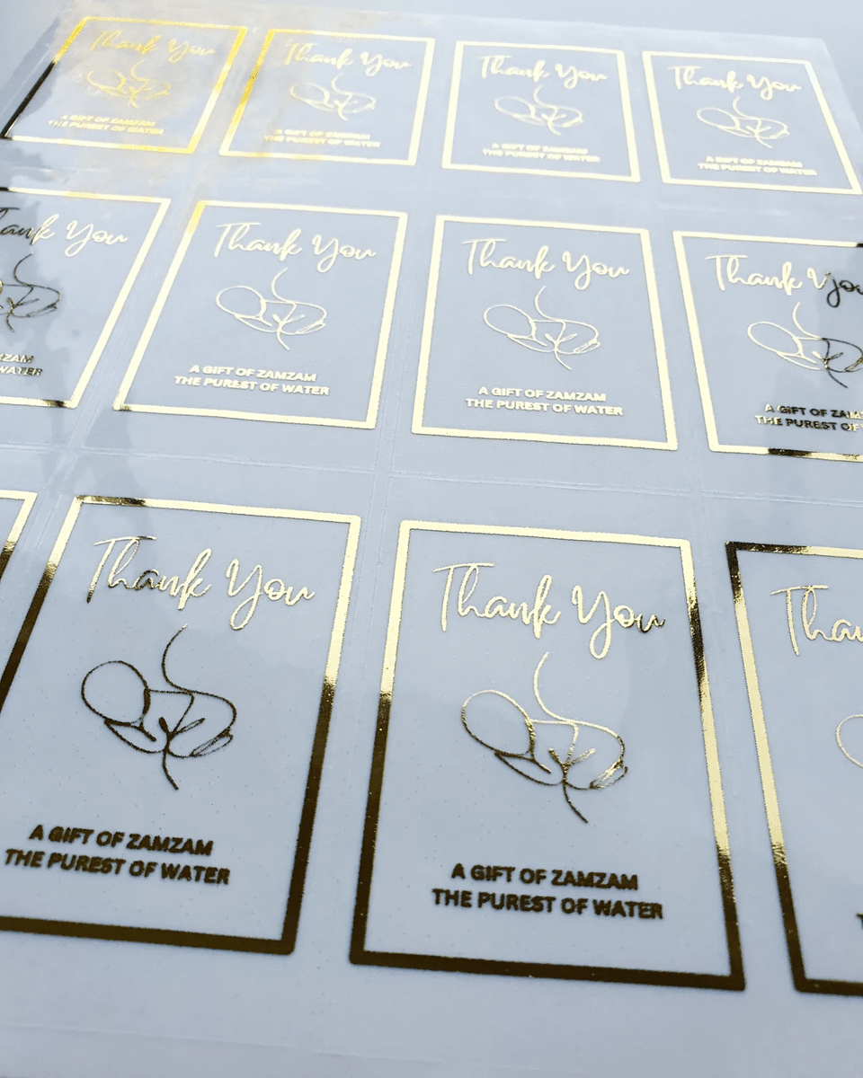 Zam Zam Stickers | White gloss Clear Transparent | with real foil