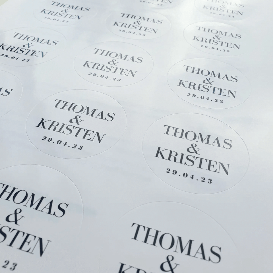 Black & White Stickers | White Gloss Transparent Stickers