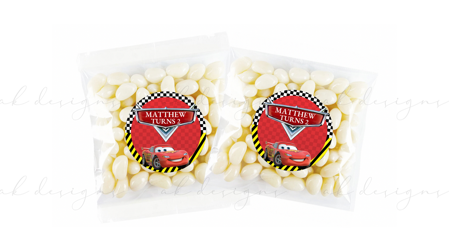 Lightning McQueen Stickers | Personalised birthday stickers