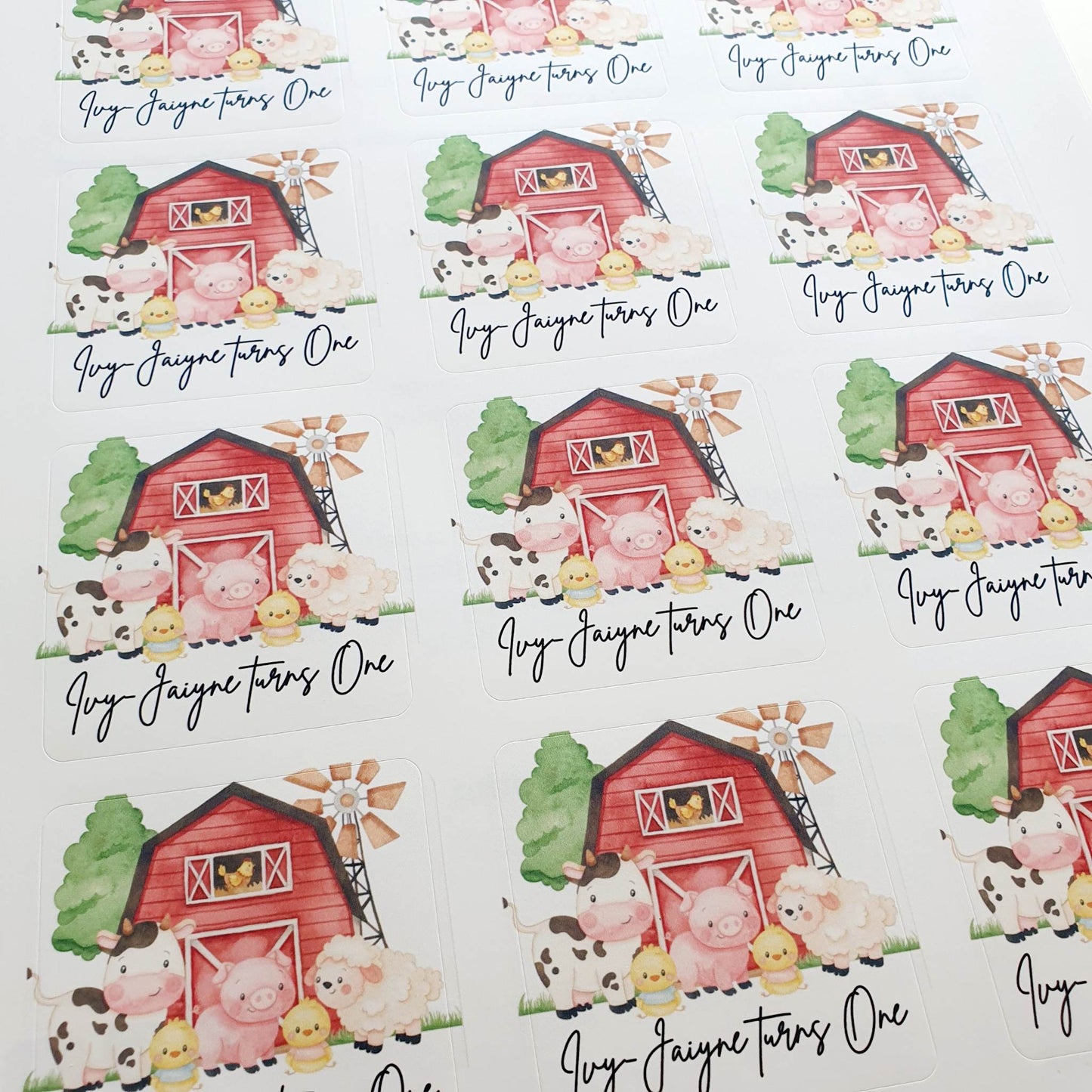 Farm Stickers | Personalised birthday stickers