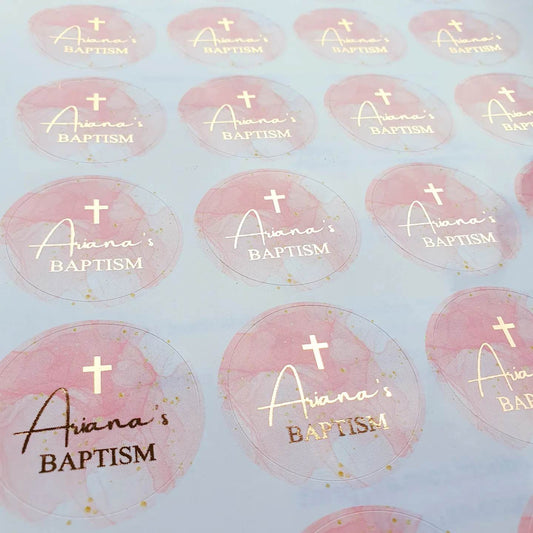Pink Marble stickers with real foil