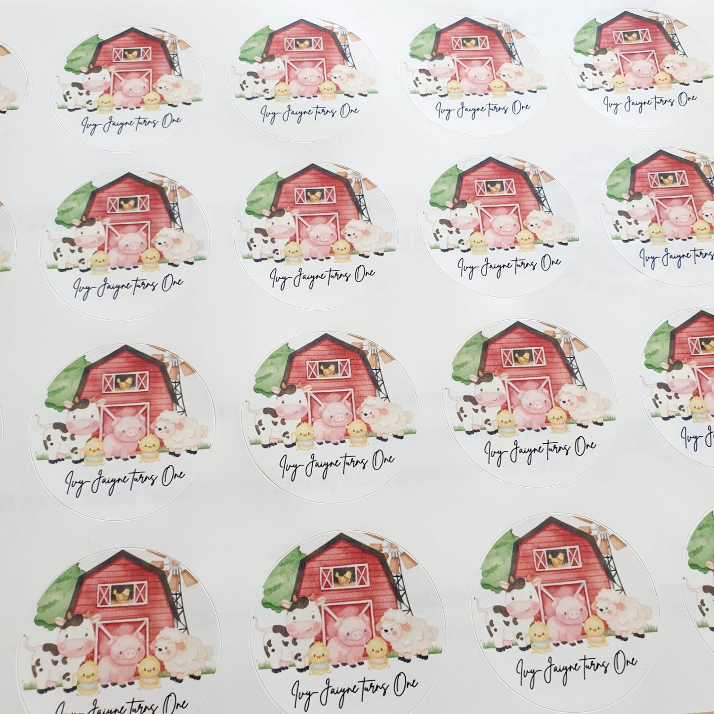 Farm Stickers | Personalised birthday stickers