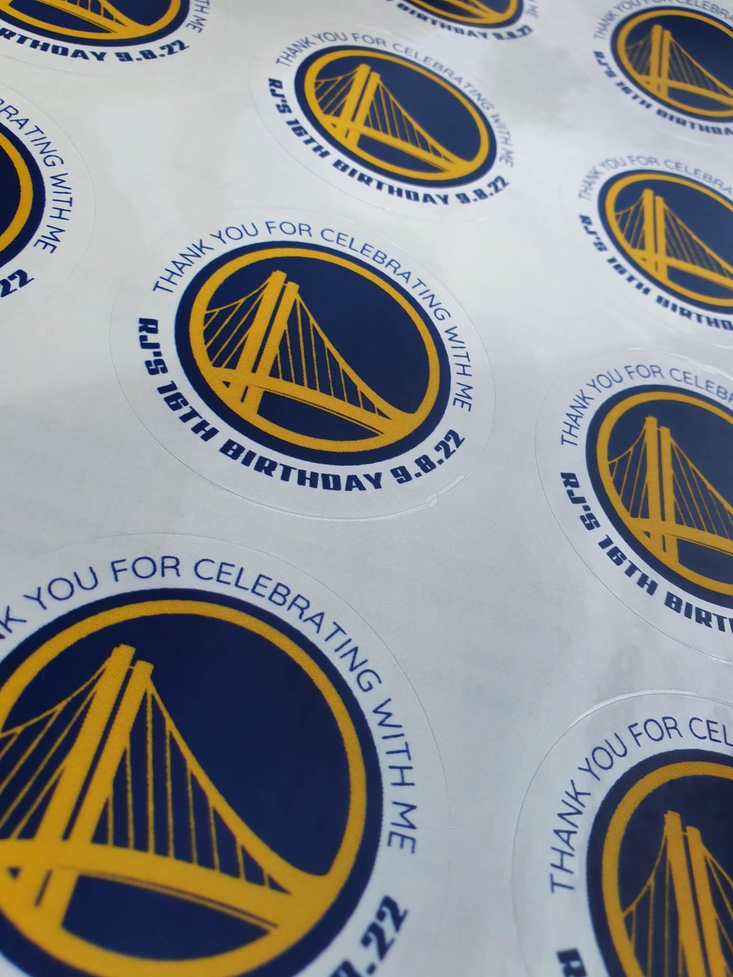 Golden State Warriors Stickers | Personalised birthday stickers