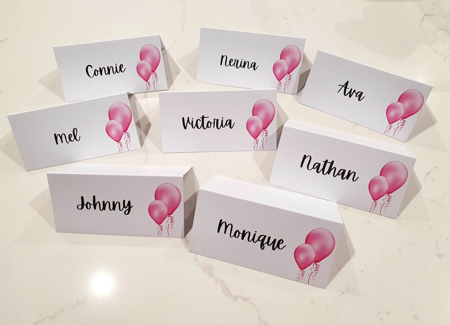 Place cards | Name cards | Folded Circle Flat Wavey | Gold Silver Rose Gold foil