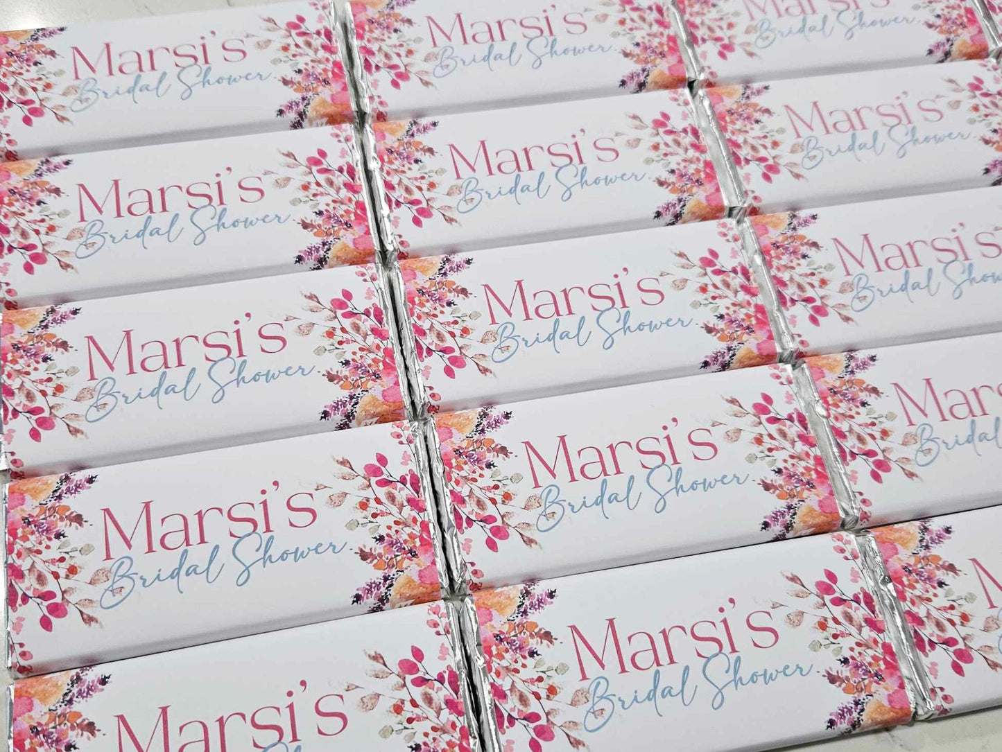 Floral personalised chocolates