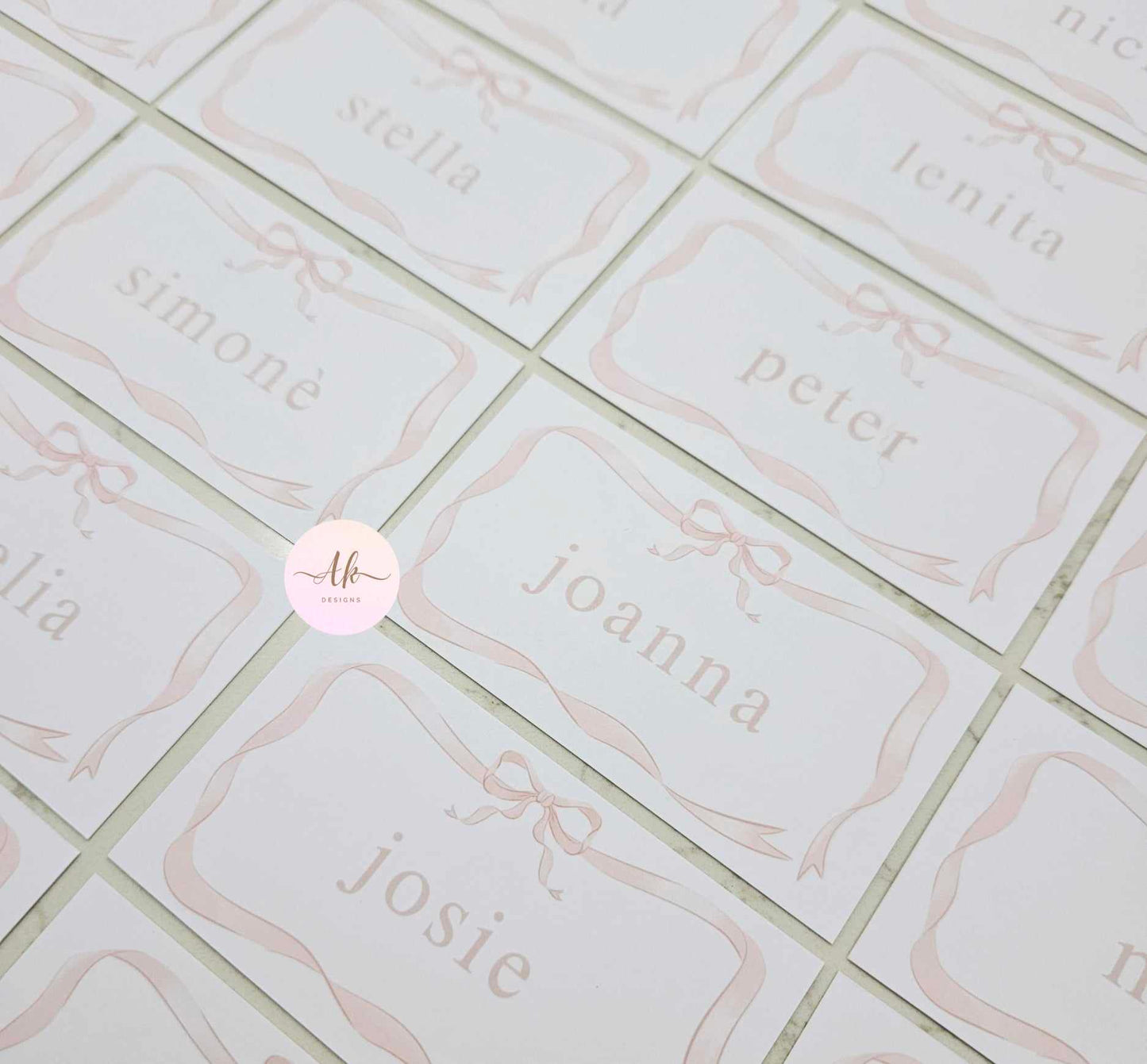 Place cards | Pink Bow
