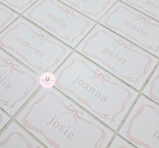 Place cards | Pink Bow