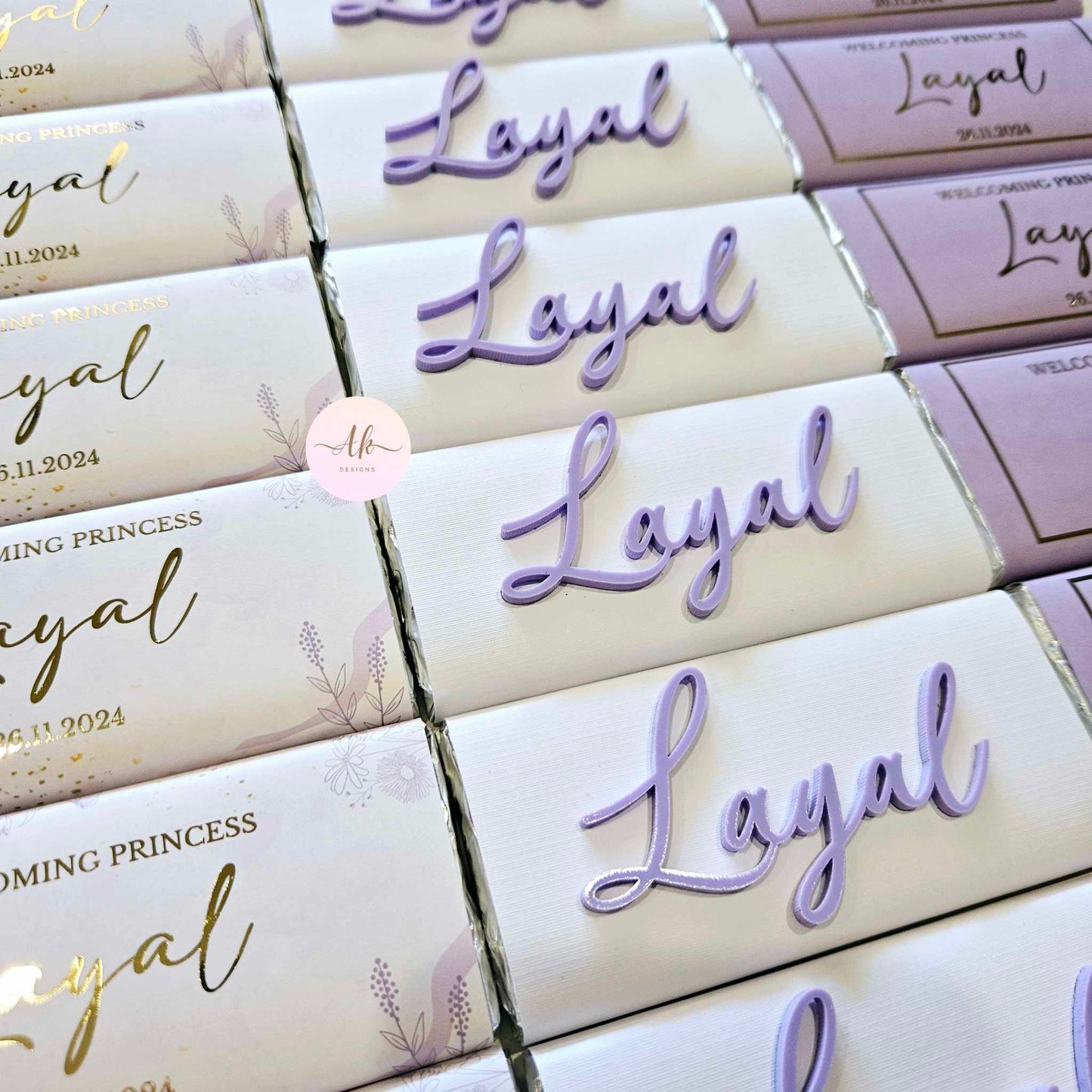 CHOCOLATE BARS WITH ACRYLIC NAME