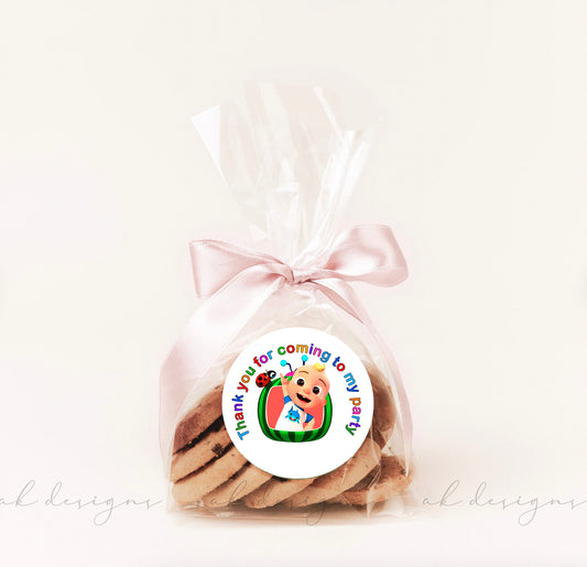 Cocomelon Stickers | Thank you for coming to my party