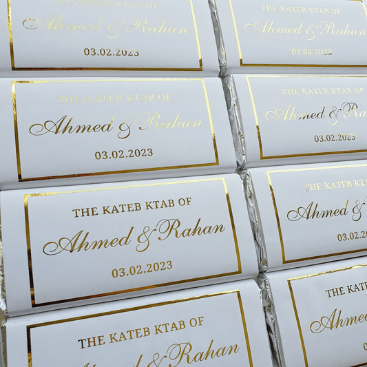 White with real foil | Personalised chocolate bars