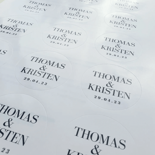 Black & White Stickers | White Gloss Transparent Stickers