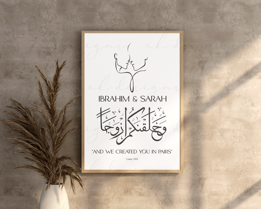 We Created You In Pairs 78:8 | Personalised Print Only